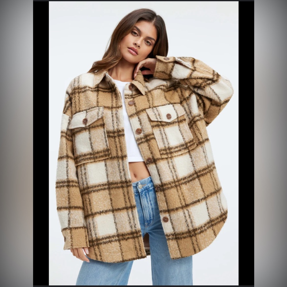 NWT GOOD AMERICAN SHACKET SIZE 3/4